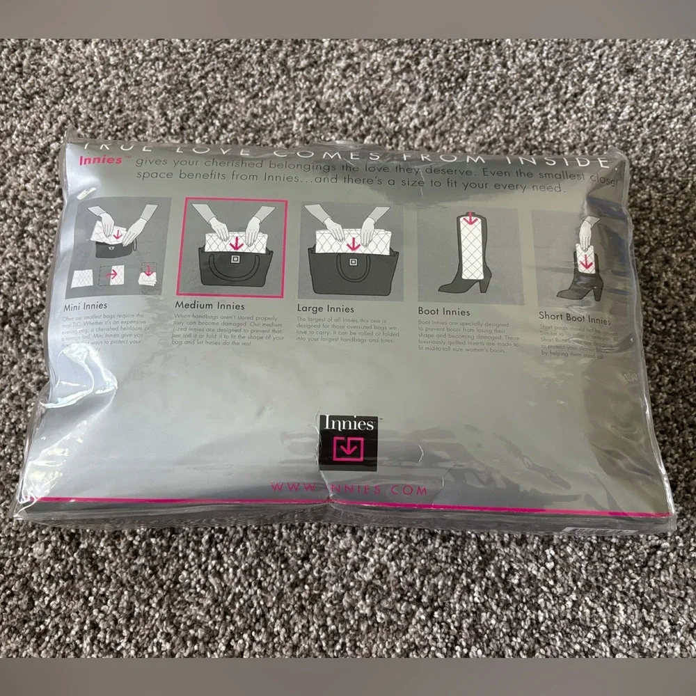 Innies Medium Handbag Shaper/Insert Platinum Color